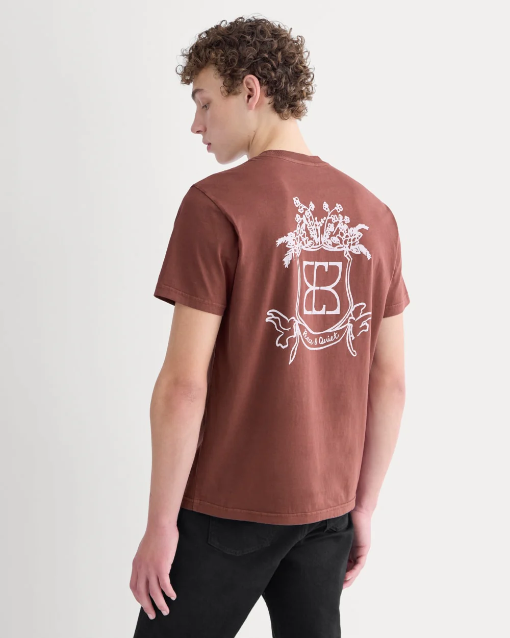 Everlane x Peace and Quiet Crest Graphic Tee | Wine
