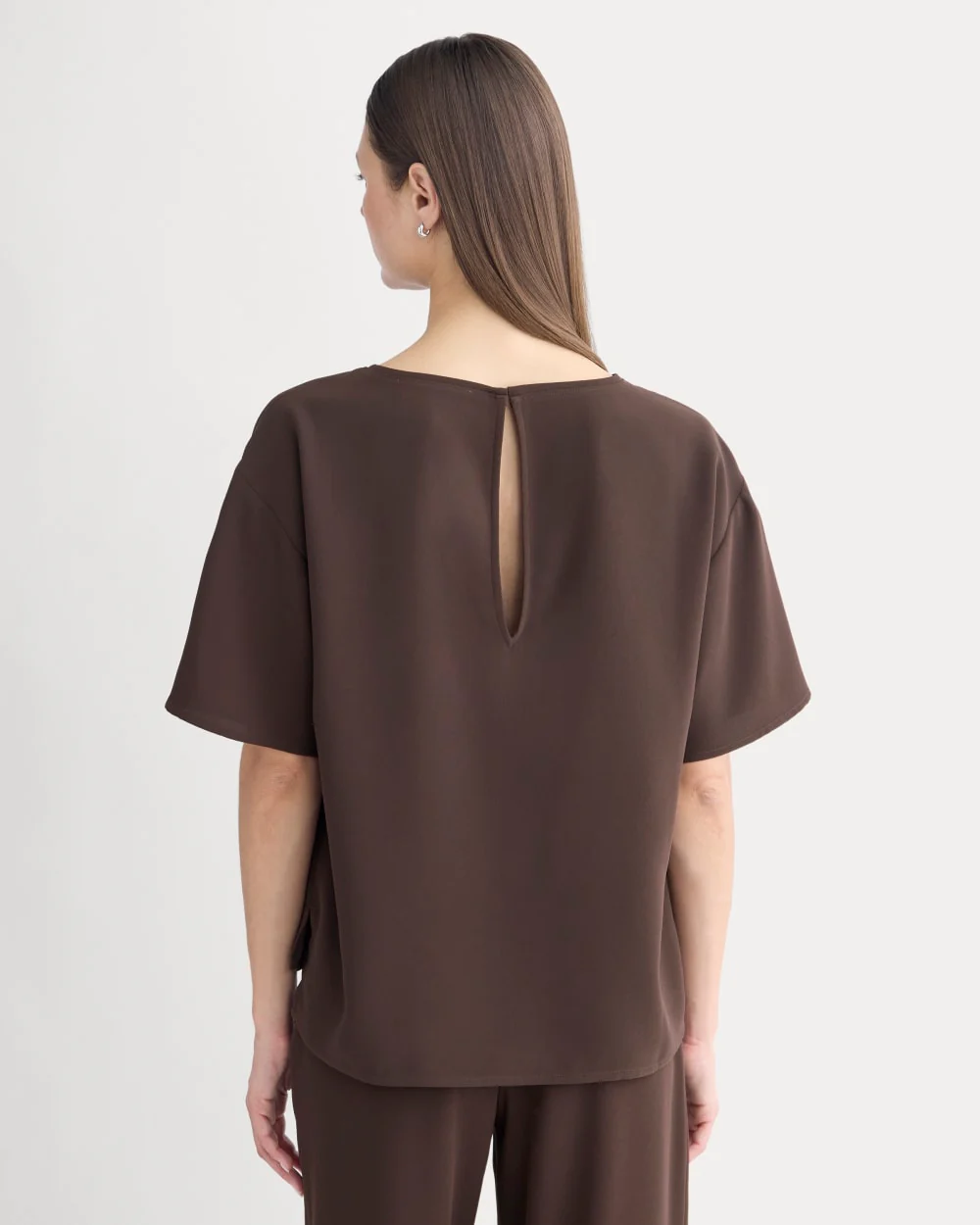 Drapey Crepe Top | Dark Chocolate