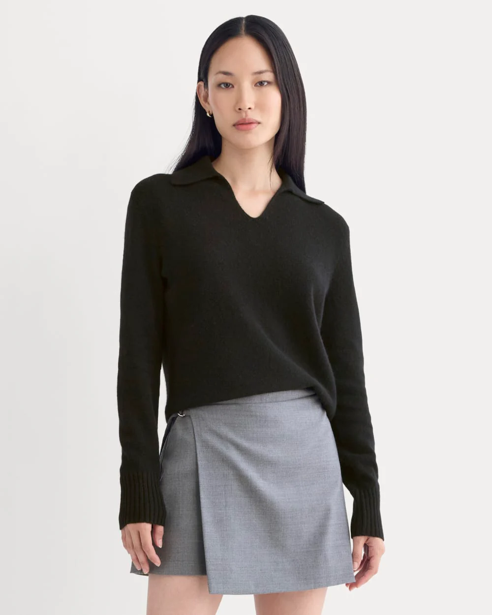 Cashmere Polo Sweater | Black