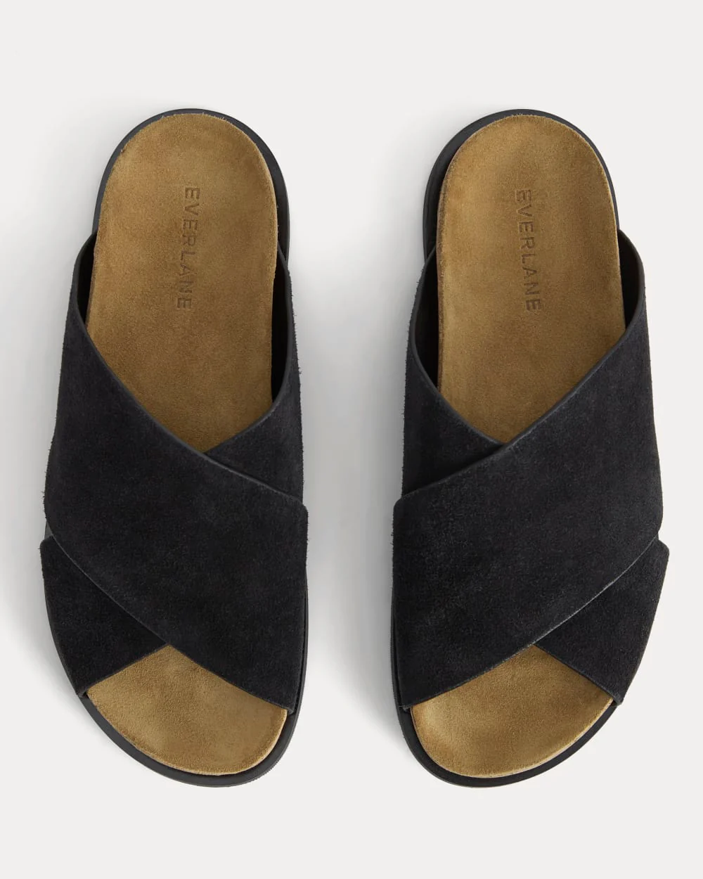 The Suede Crossover Sandal |  Black