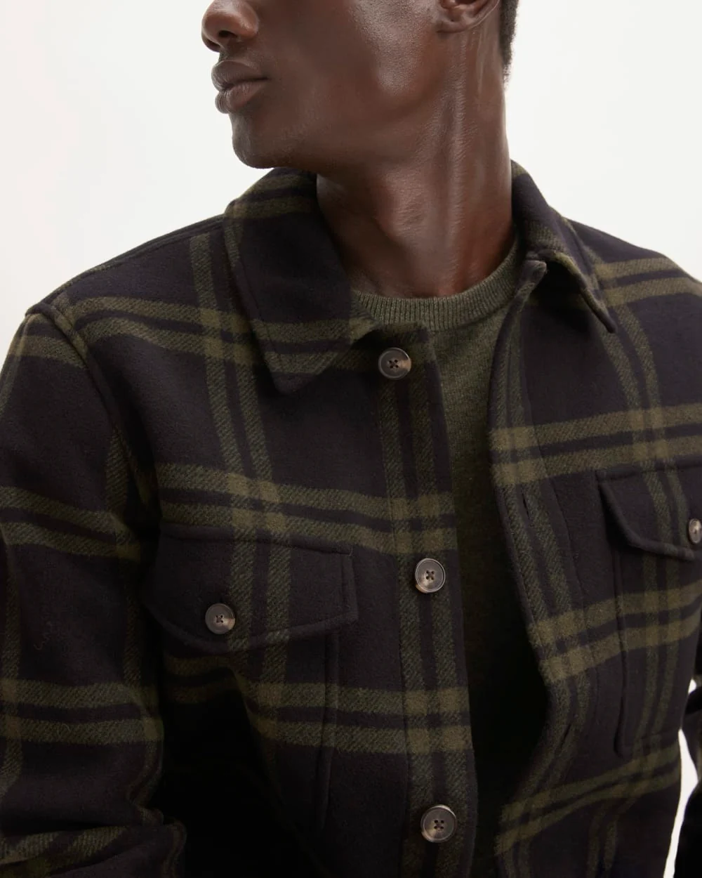 The ReWool® Oversized Shirt Jacket | Black / Olive