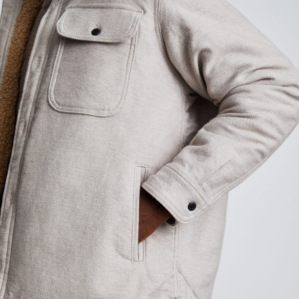 The ReNew Fleece-Lined Heavyweight Overshirt | Heathered Burnt Sugar