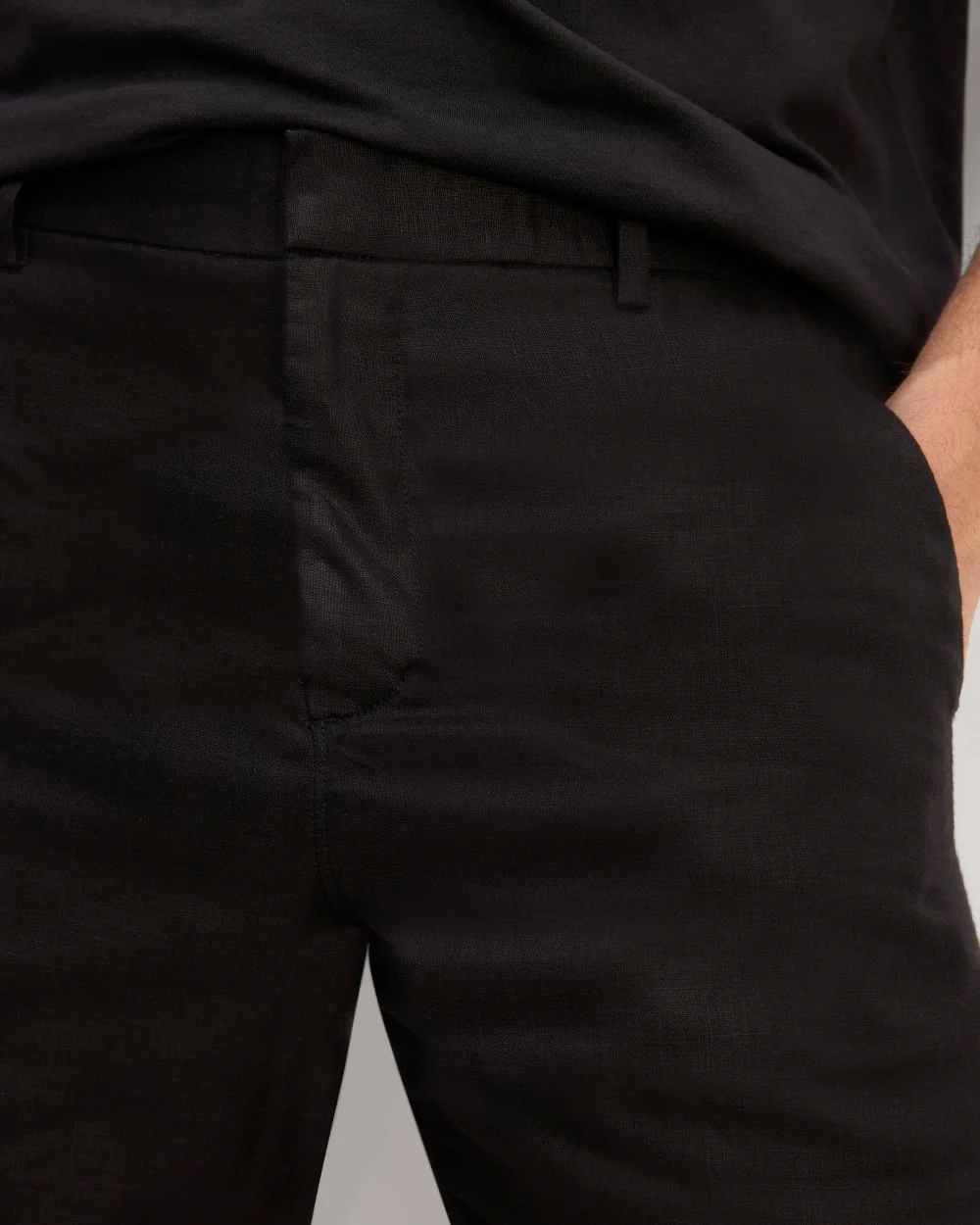 The 7 Linen Trouser Short | Black