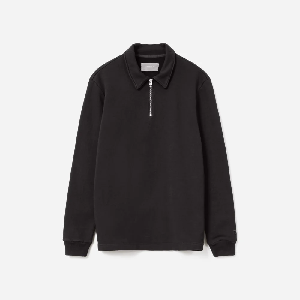 The Track Quarter-Zip Sweatshirt | Black