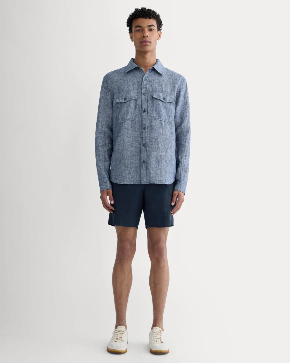 The 7 Linen Trouser Short | Navy