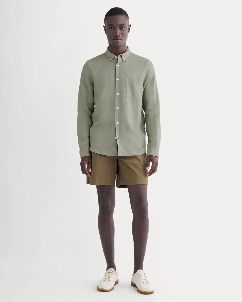 The Classic Shirt in Linen | Sage Green