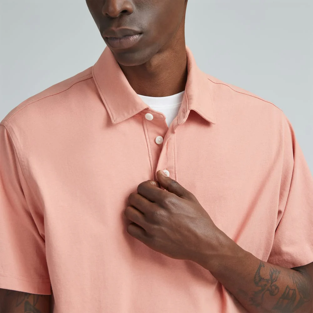 The Premium Weight Relaxed Polo | Light Rose