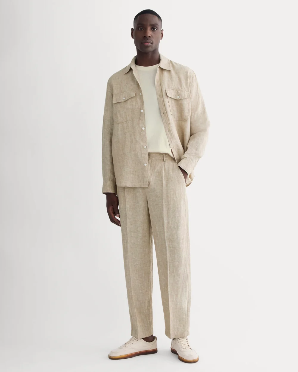 The Linen Pleated Trouser | Cornstalk Chambray