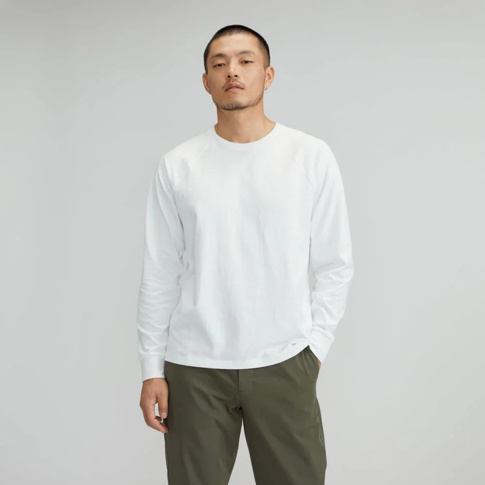 The Premium-Weight Long-Sleeve Crew | Uniform | White