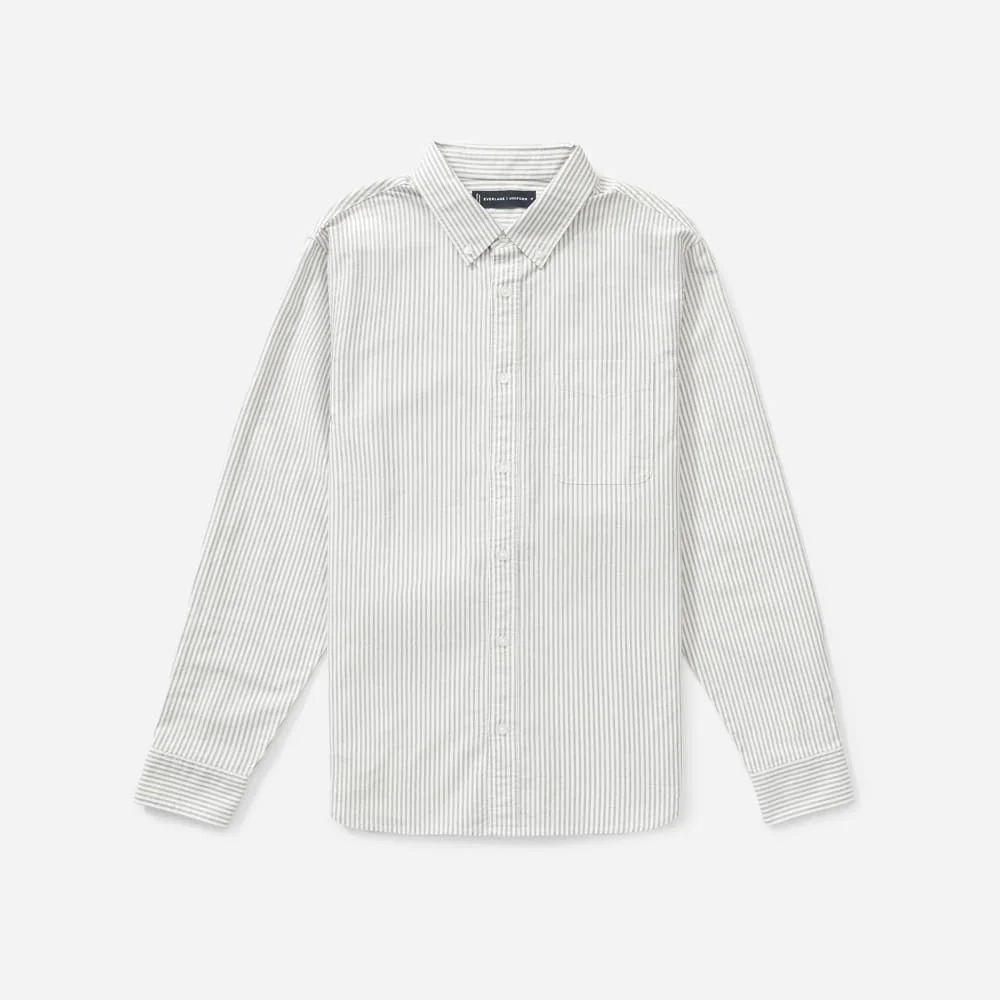 The Standard Fit Japanese Oxford Shirt | Uniform | White / Black Stripe | Standard