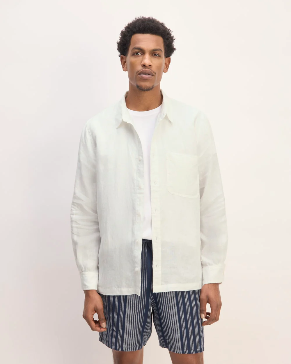 The Linen Straight Hem Shirt | White
