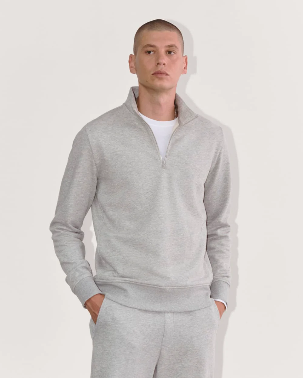 The Off-Duty Terry Quarter-Zip |  Heathered Grey