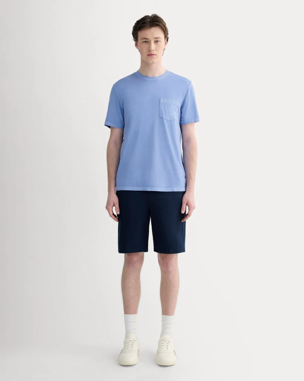 The Essential Organic Garment-Dyed Crew | Granada Sky Blue Garment Dye