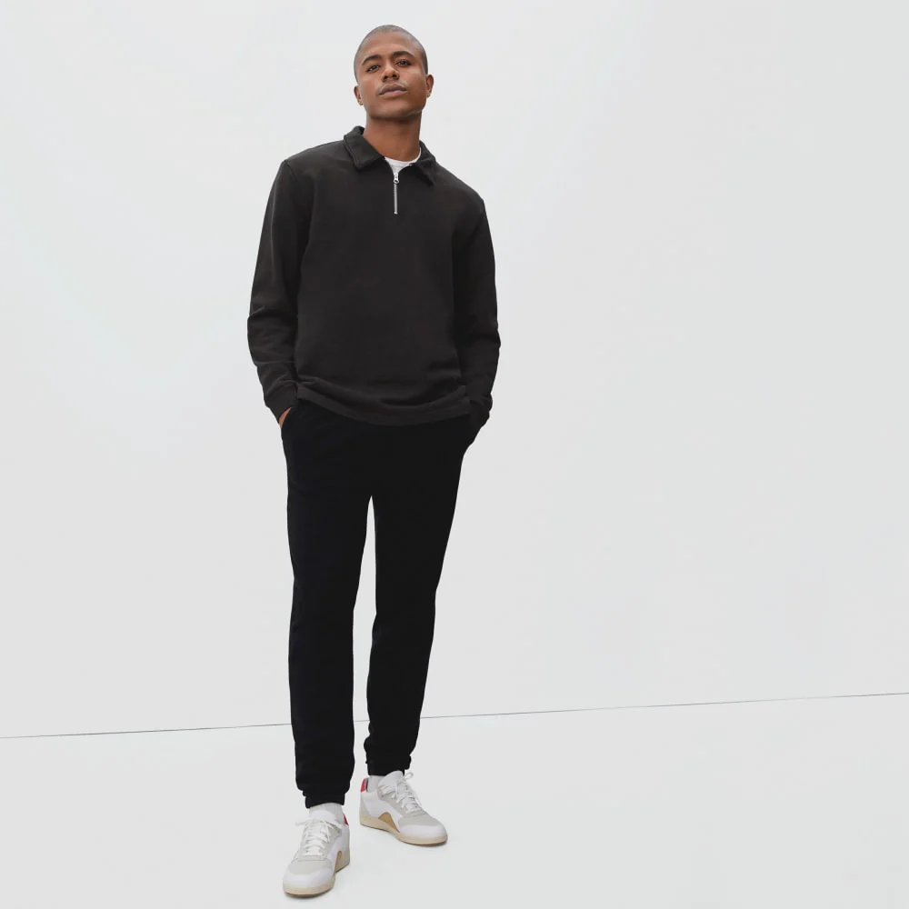 The Track Quarter-Zip Sweatshirt | Black