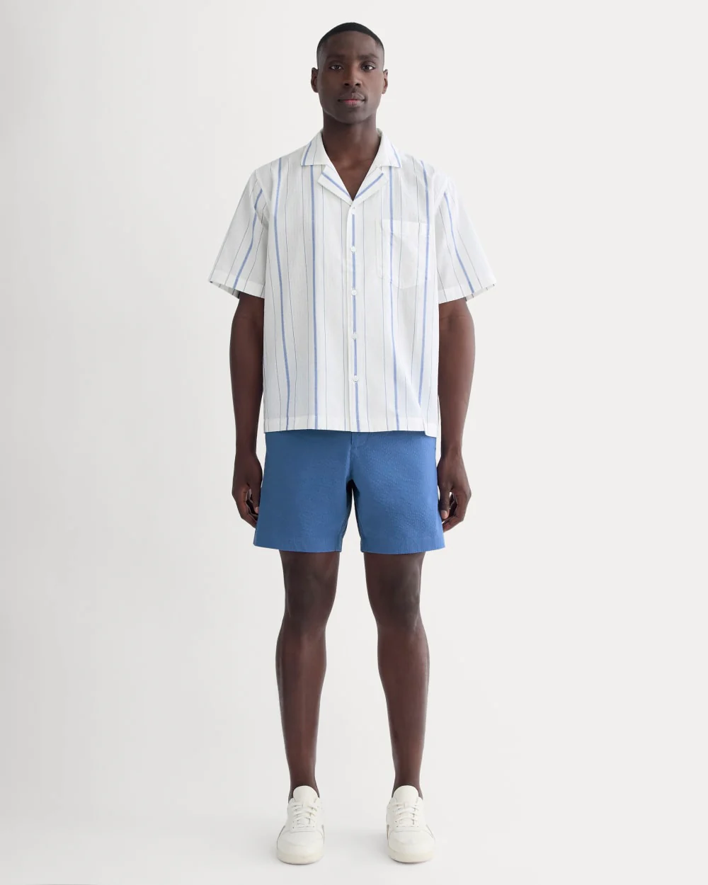 The Seersucker Short | Soft Cobalt