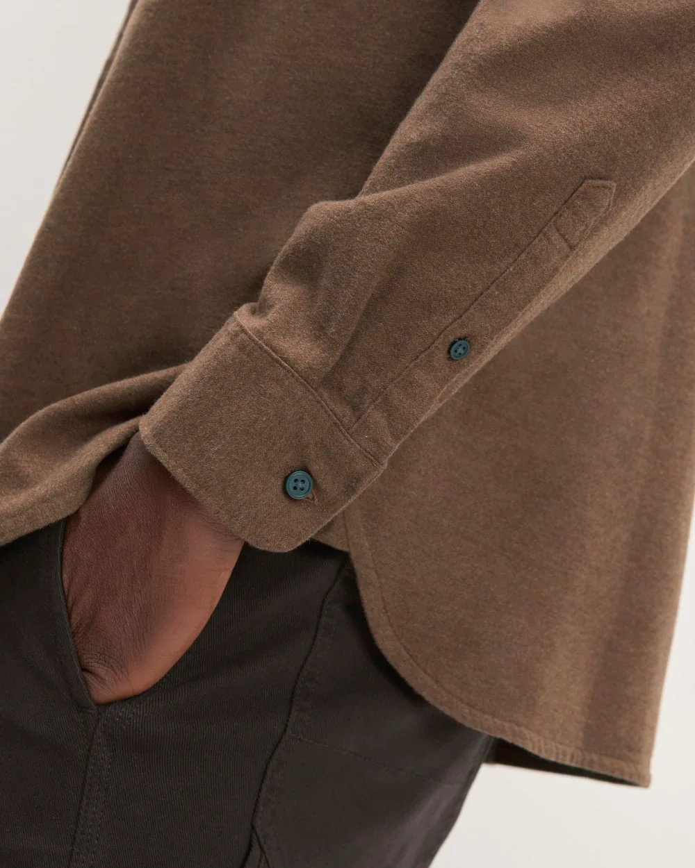 The Brushed Flannel Shirt | Heathered Cocoa Brown
