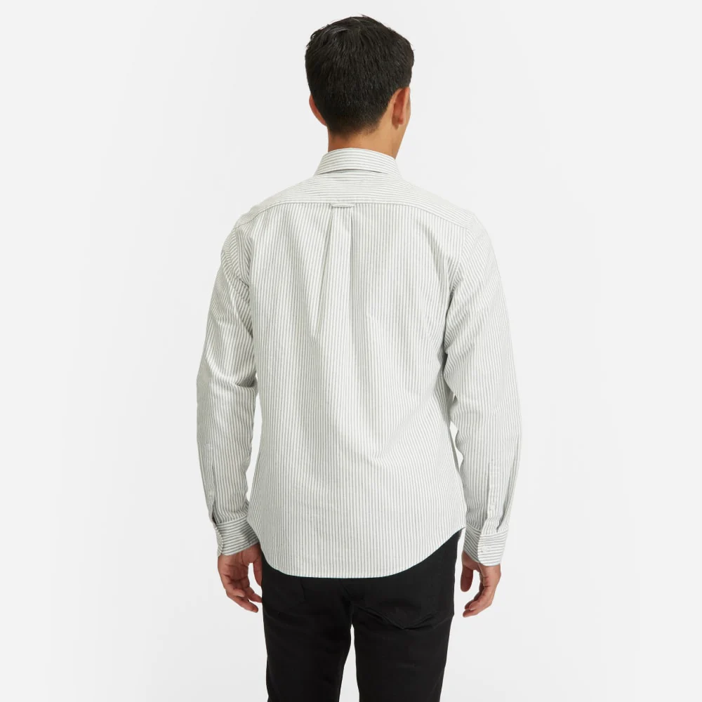 The Standard Fit Japanese Oxford Shirt | Uniform | White / Black Stripe | Tall