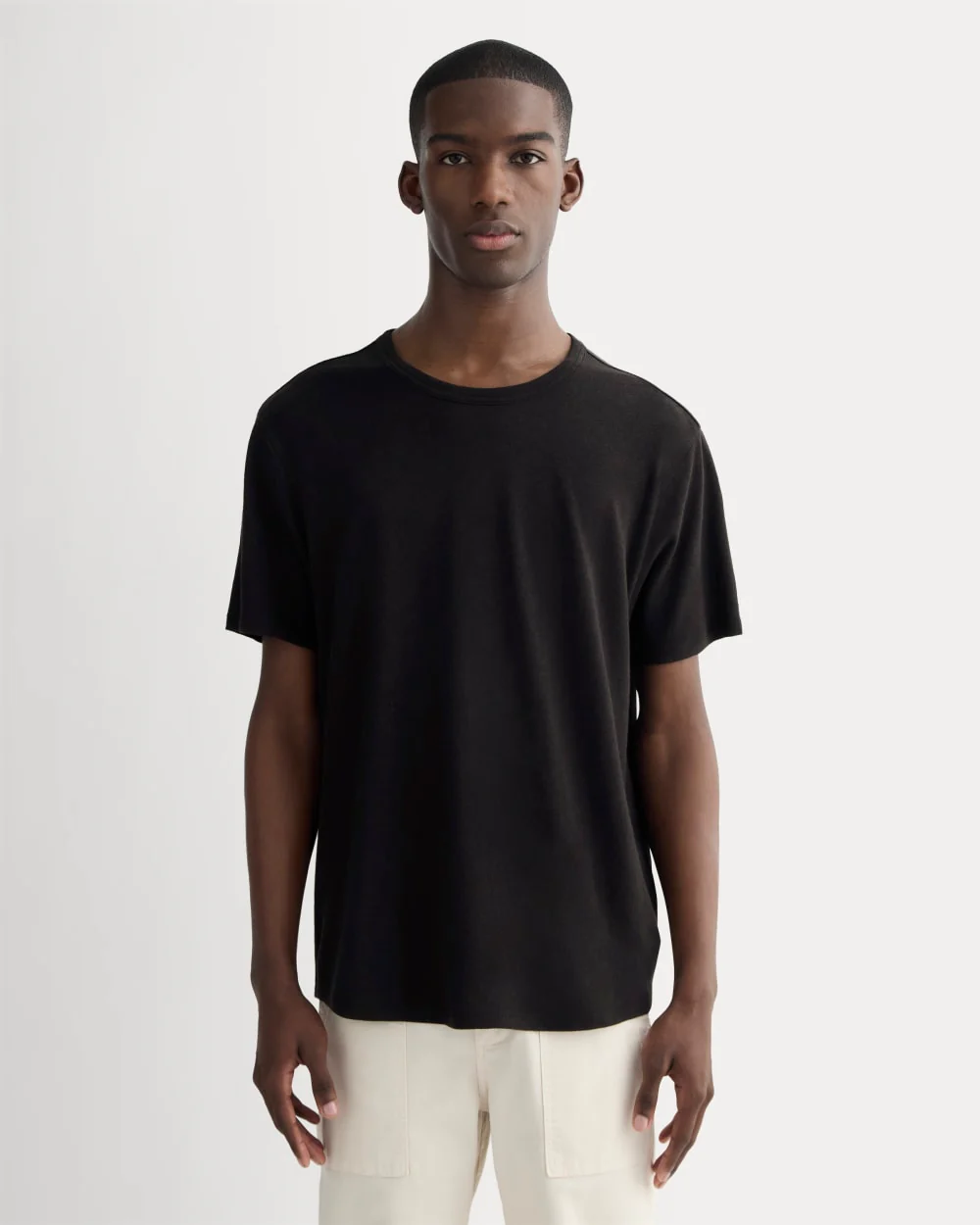 The Cotton Linen Tee | Black