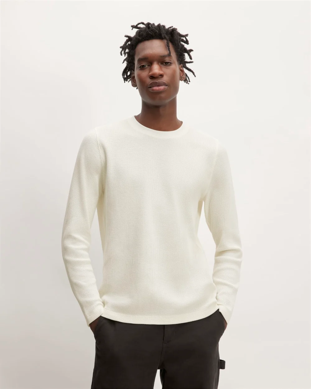 The Waffle Long-Sleeve Crew | Bone