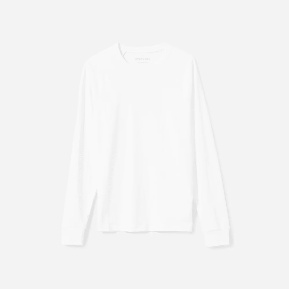 The Premium-Weight Long-Sleeve Crew | Uniform | White