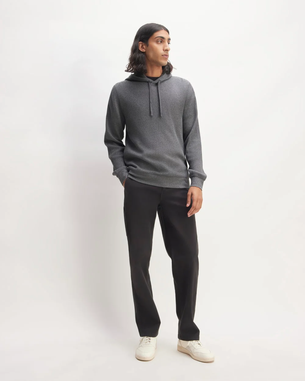 The Waffle-Knit Hoodie | Heathered Charcoal