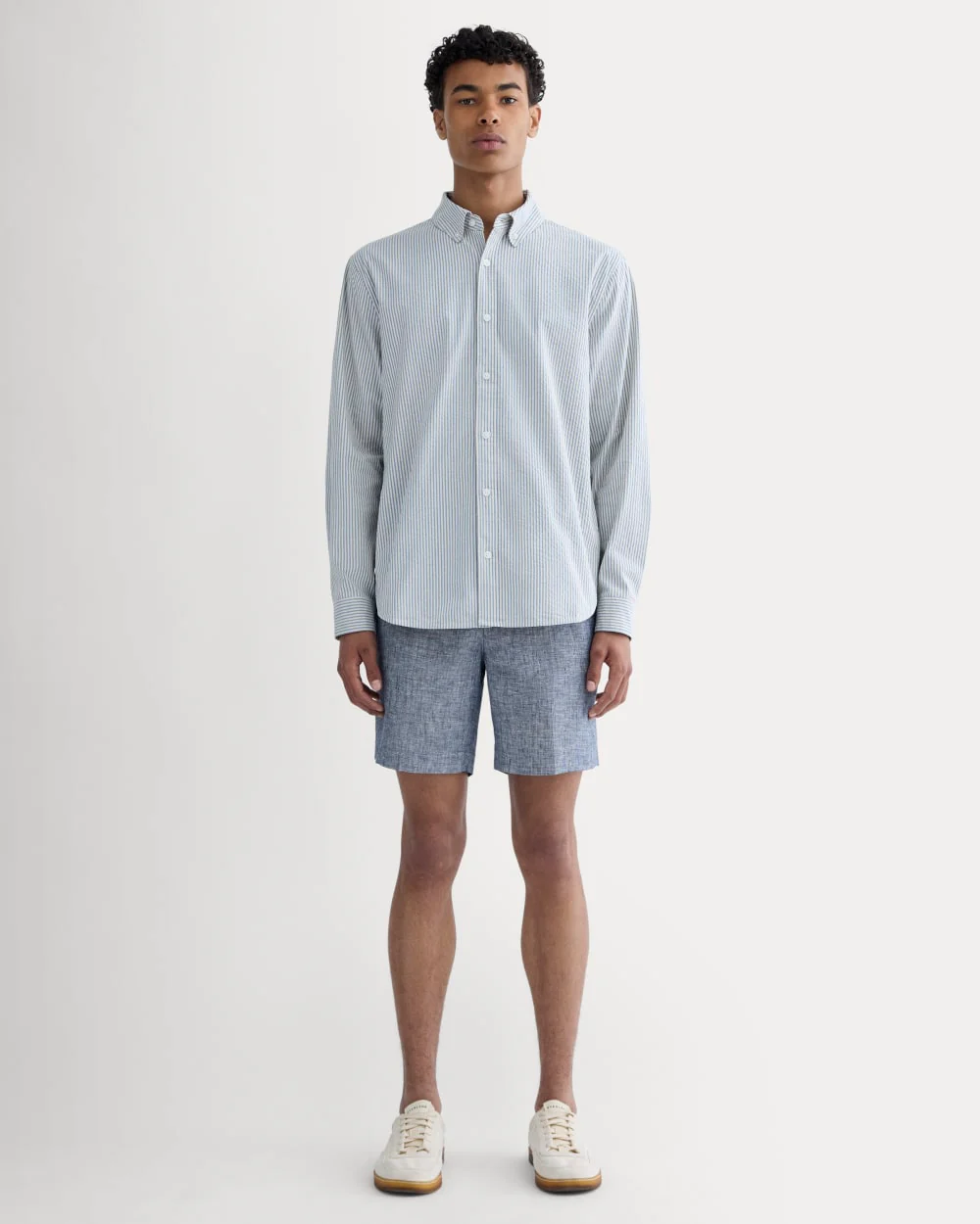 The Seersucker Long-Sleeve Shirt | Dutch Blue / Natural
