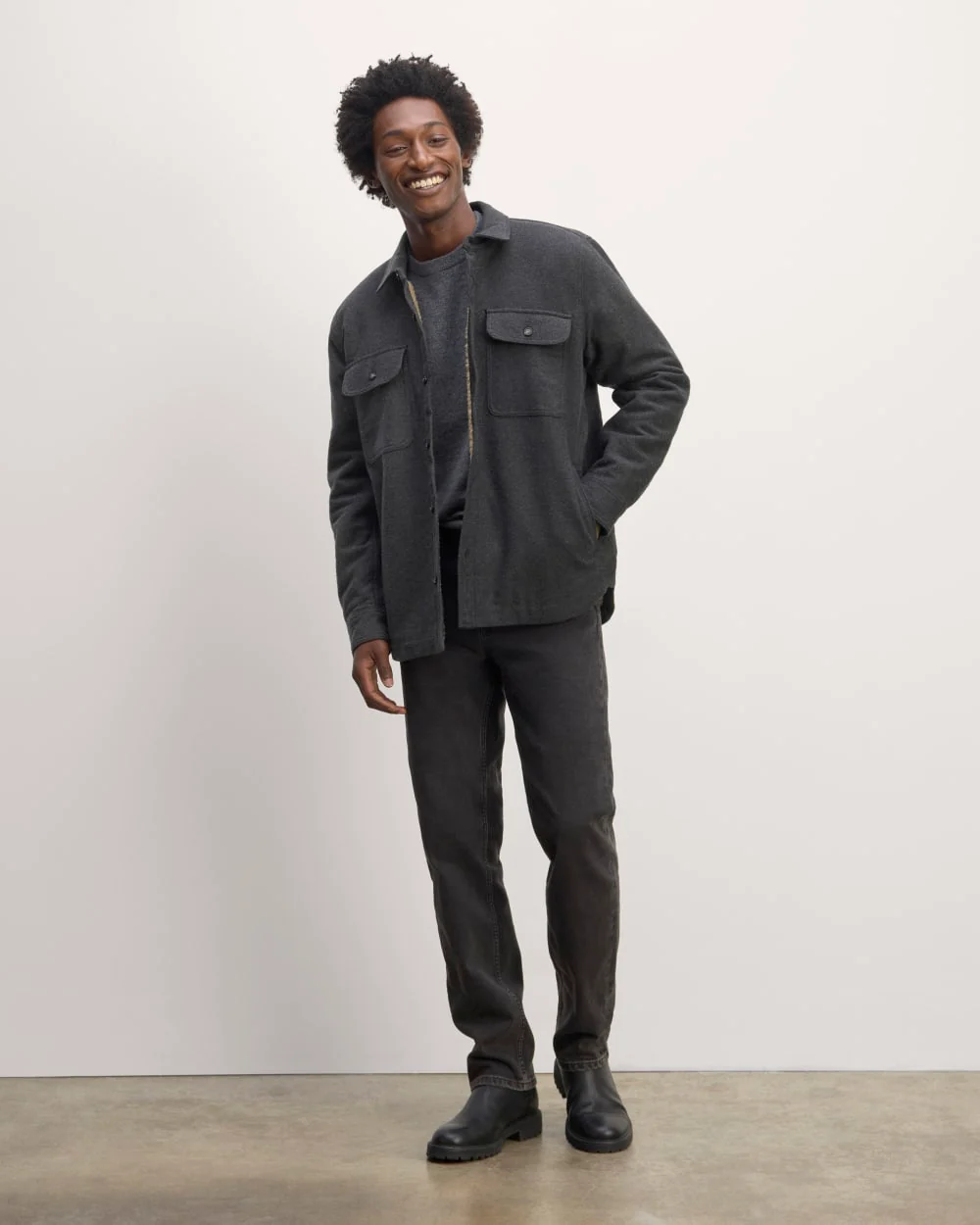 The ReNew Fleece-Lined Heavyweight Overshirt | Heather Charcoal