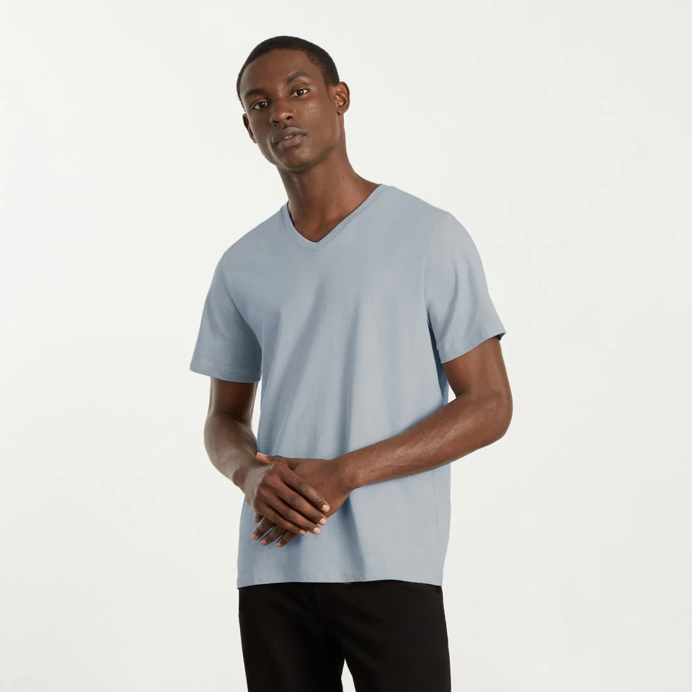 The Organic Cotton V-Neck Tee | Sky