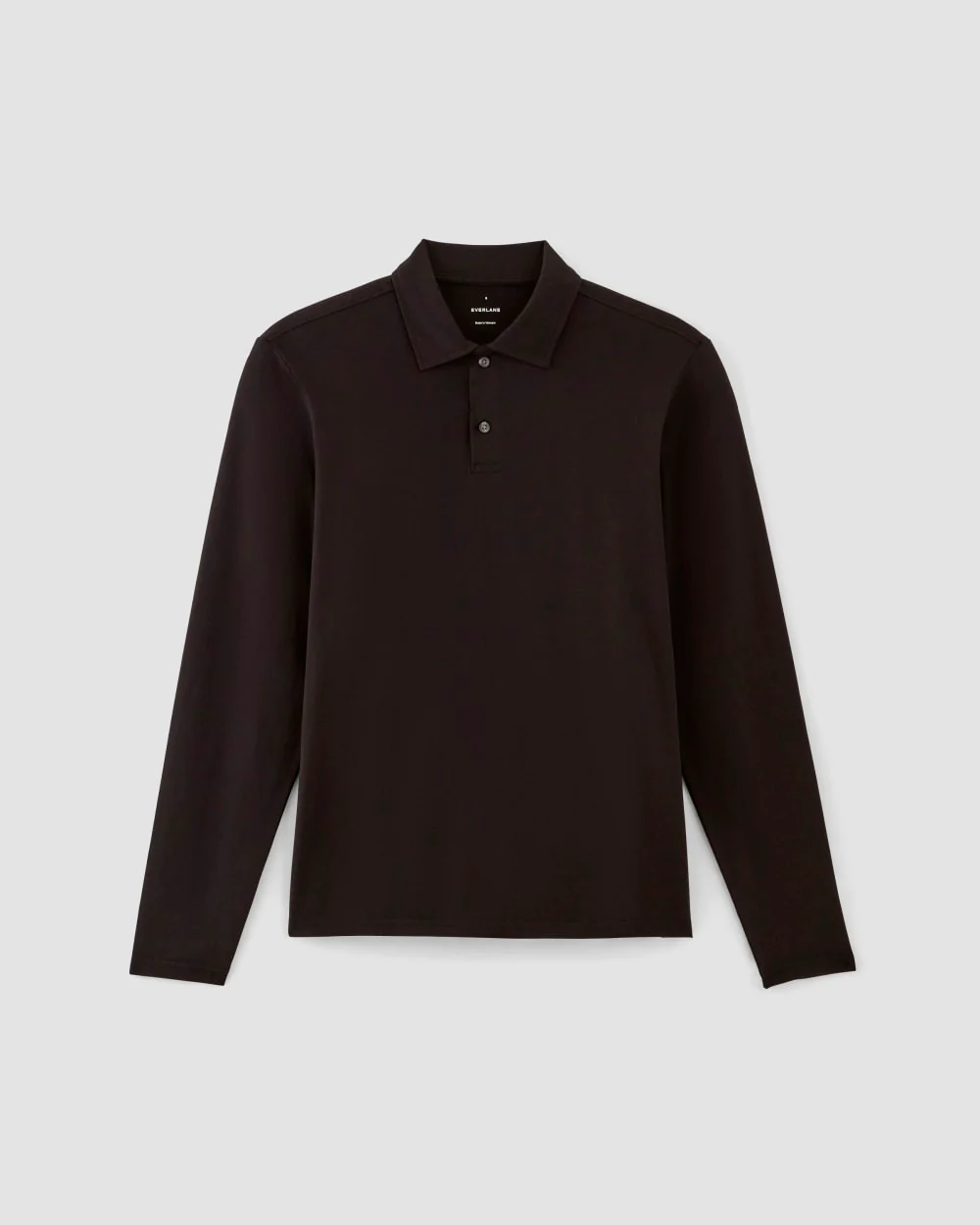 The Premium Weight Long-Sleeve Polo | Black