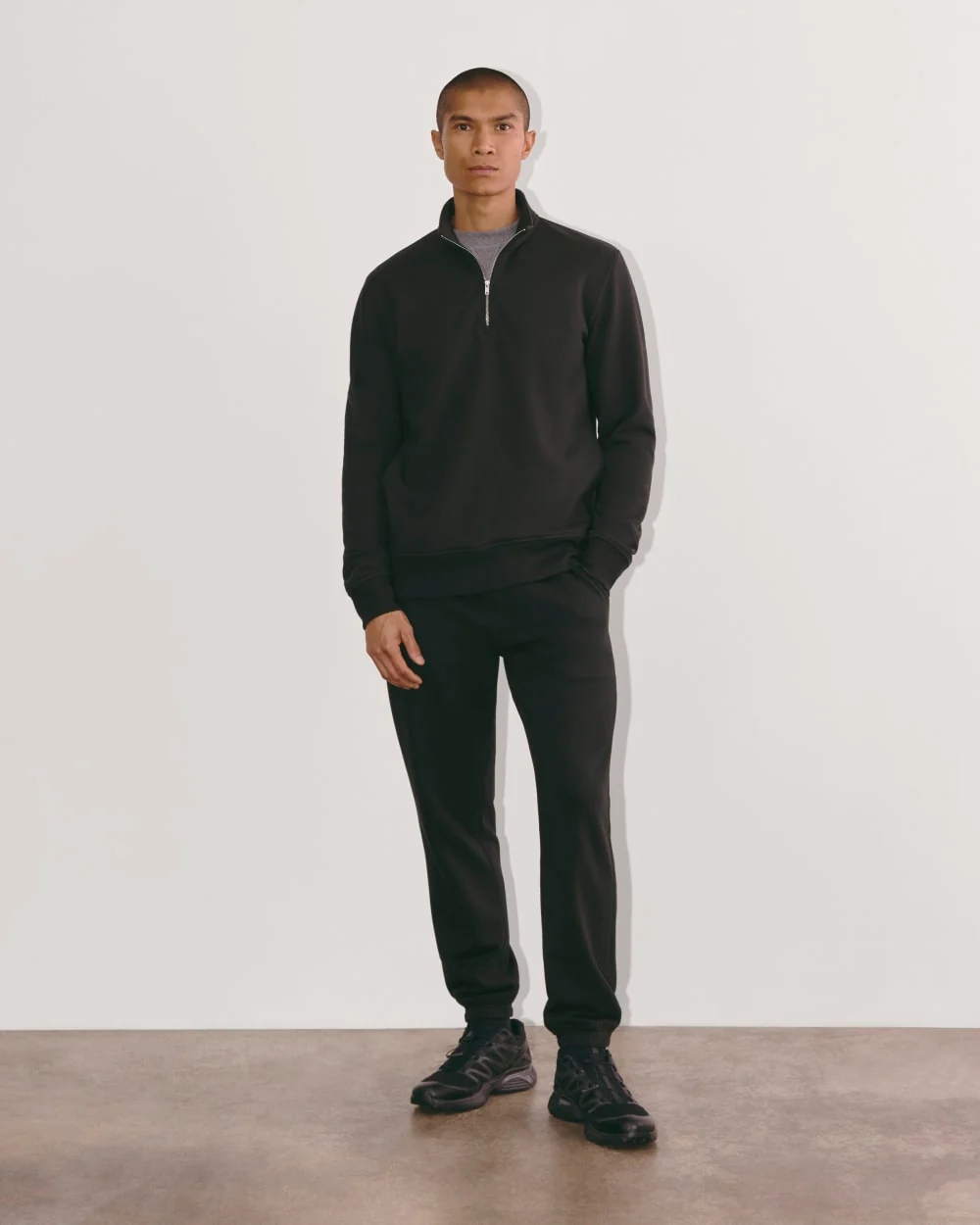 The Off-Duty Terry Quarter-Zip | Black