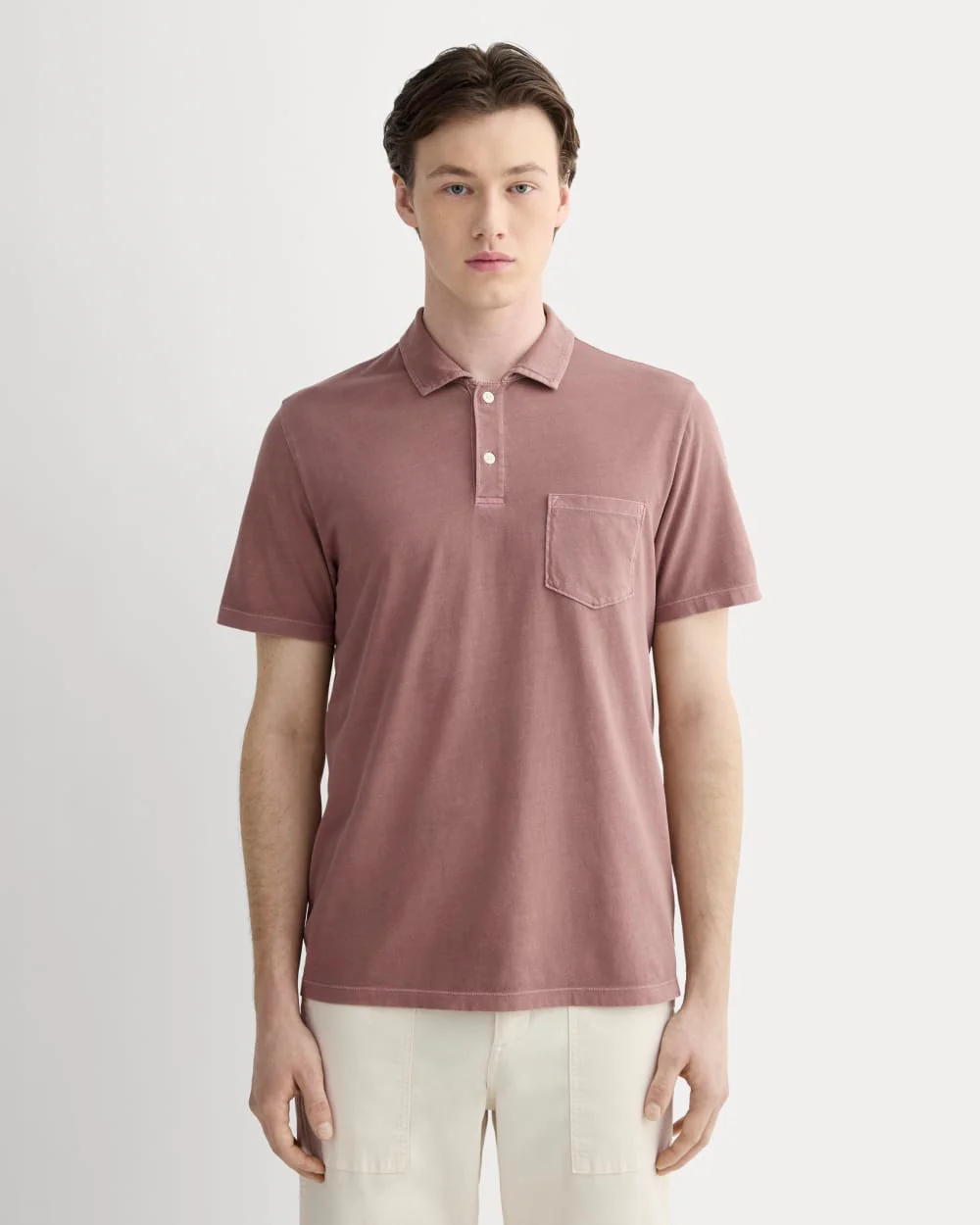 The Essential Organic Garment-Dyed Polo | Brown Garment Dye