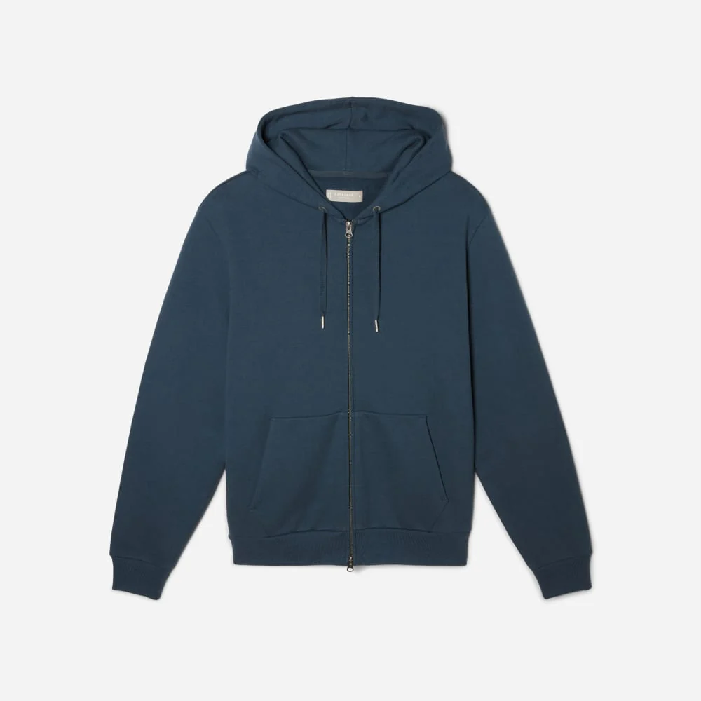 The Organic Track Full Zip | Kingfisher Blue