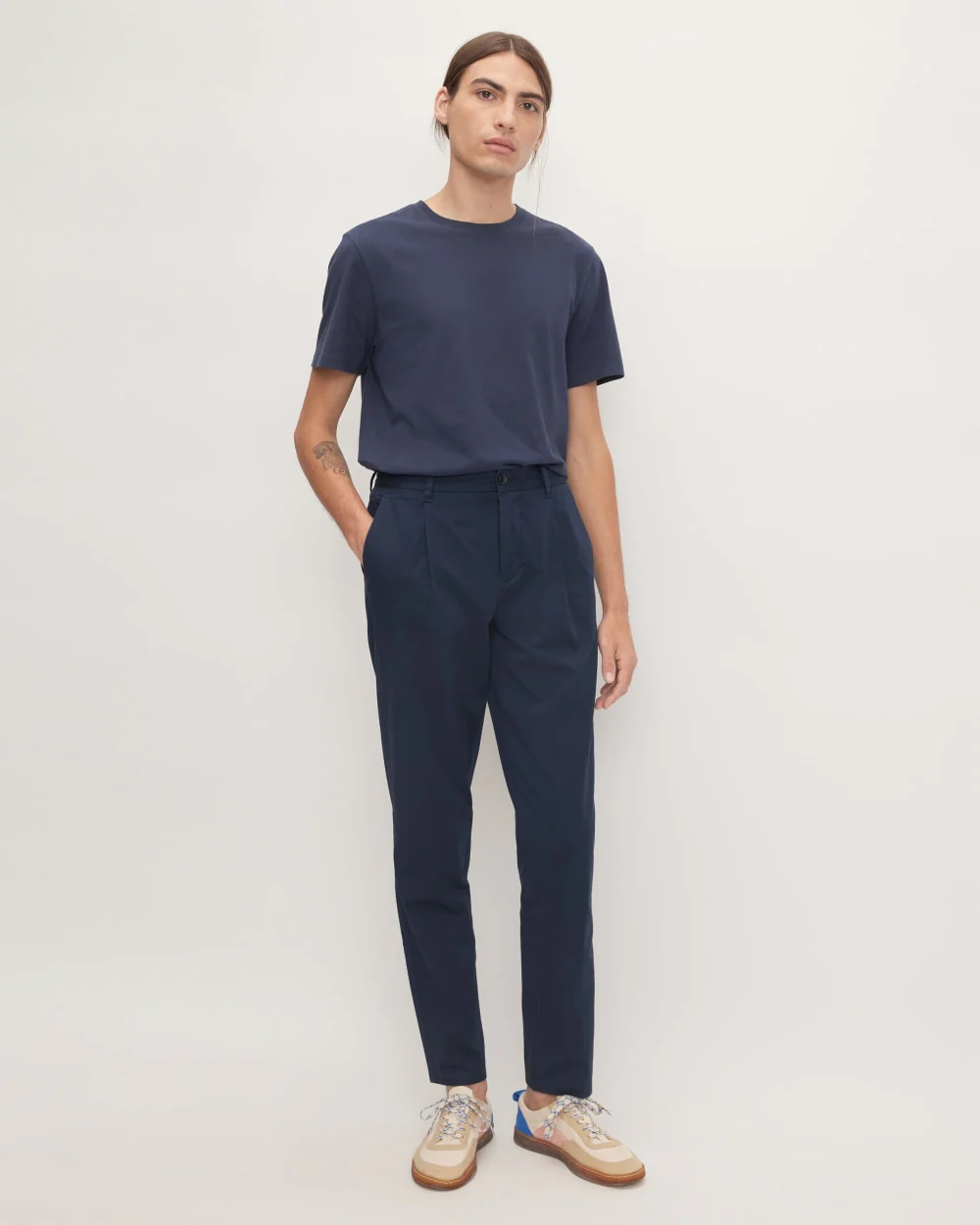The Pleated Air Chino | Deep Navy