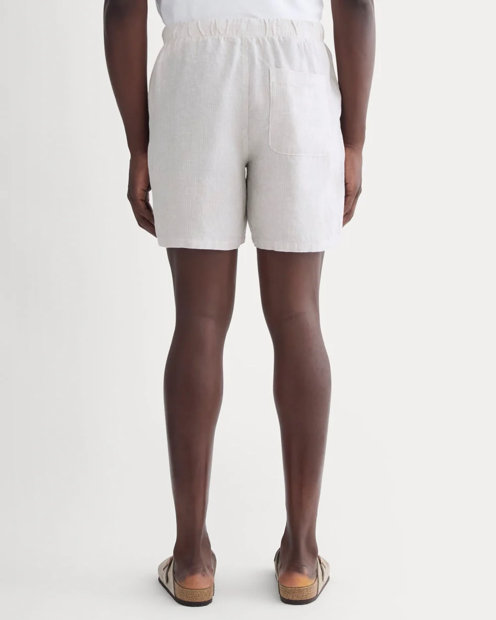The Linen Easy Short | Stone / White