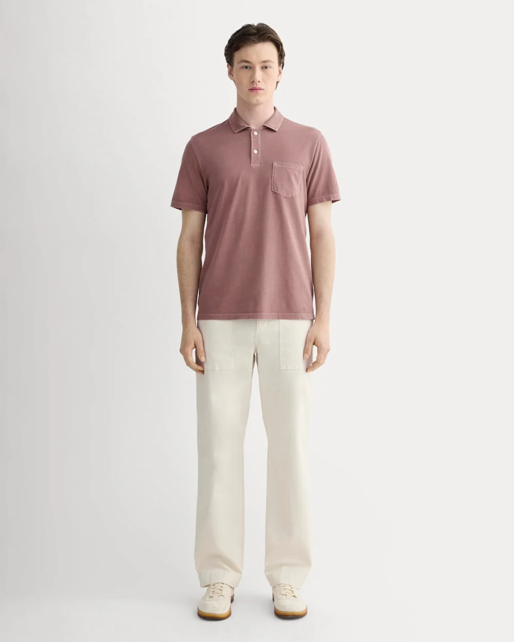 The Essential Organic Garment-Dyed Polo | Brown Garment Dye