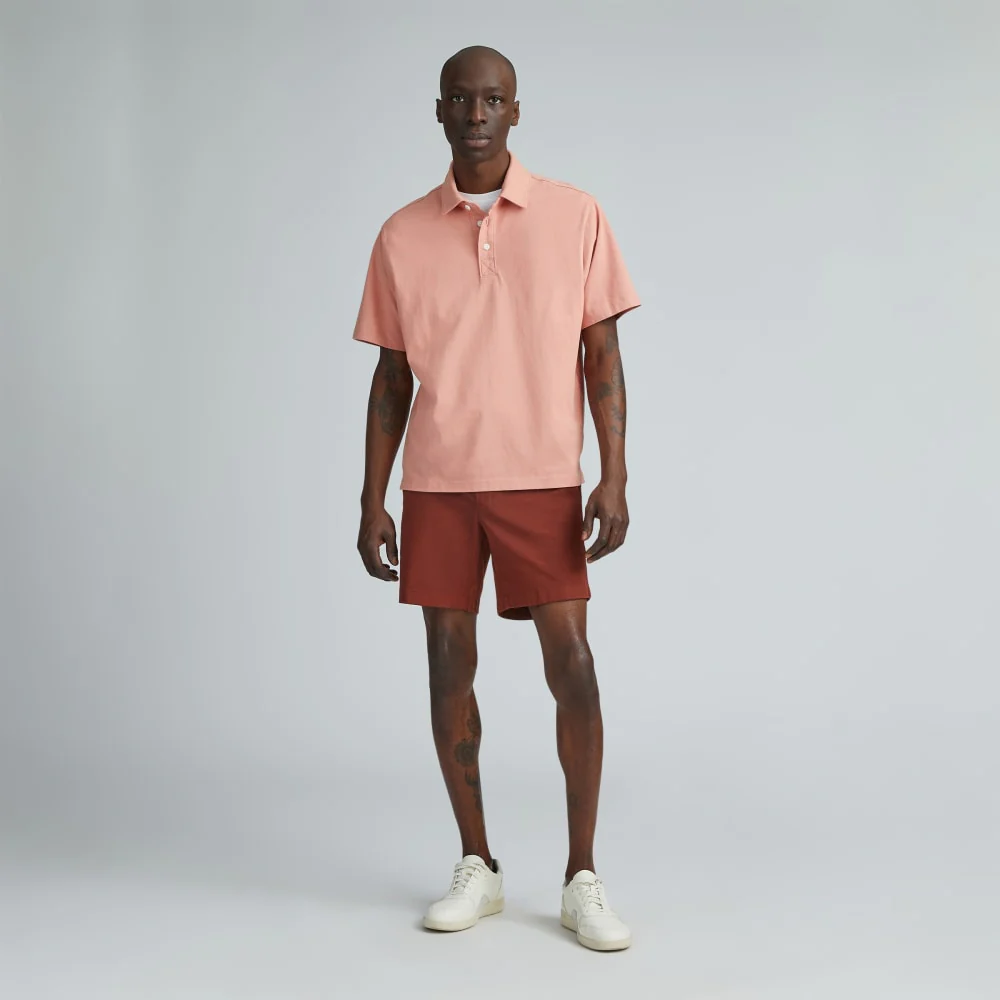 The Premium Weight Relaxed Polo | Light Rose