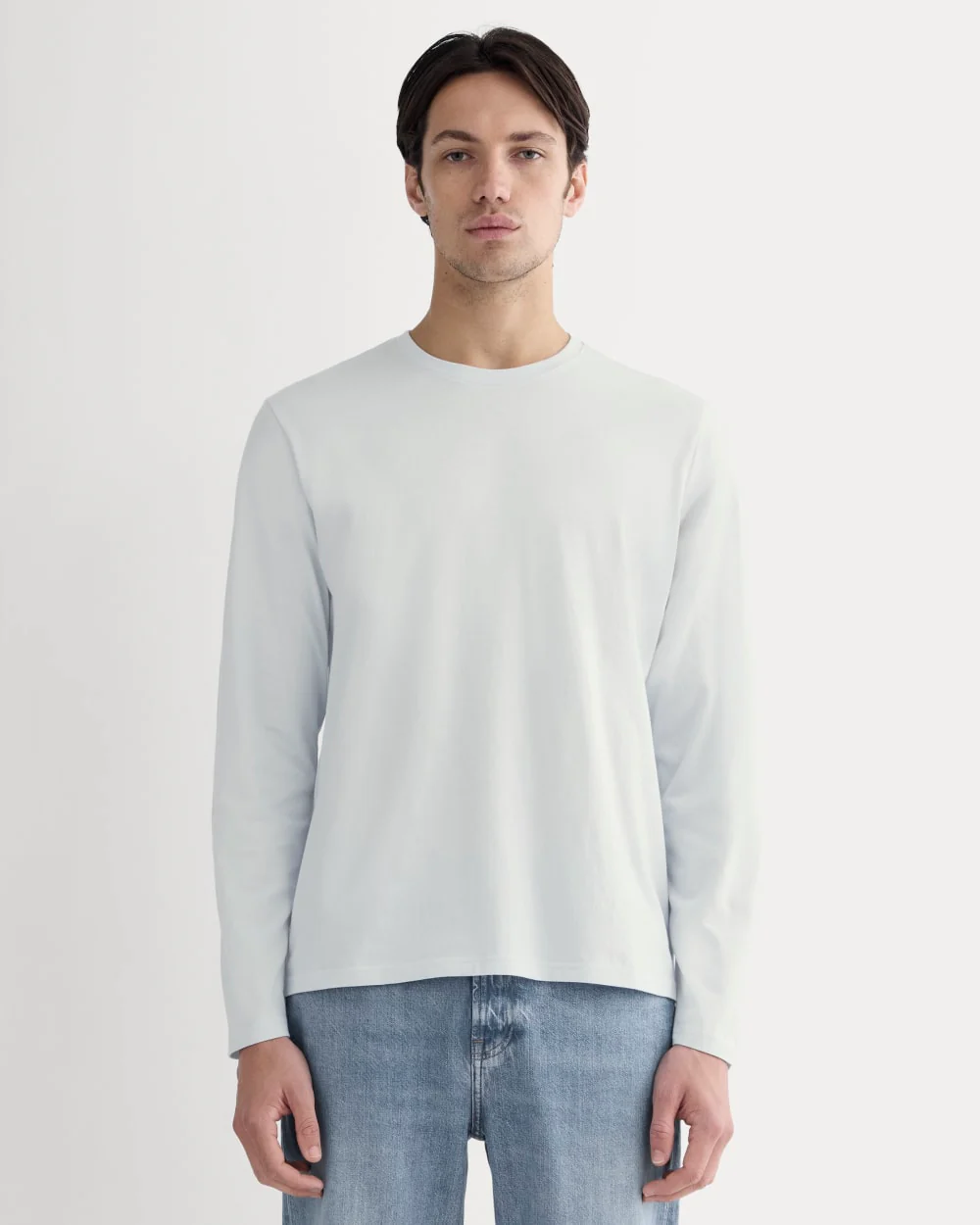 The Essential Organic Long-Sleeve Tee | Air Blue