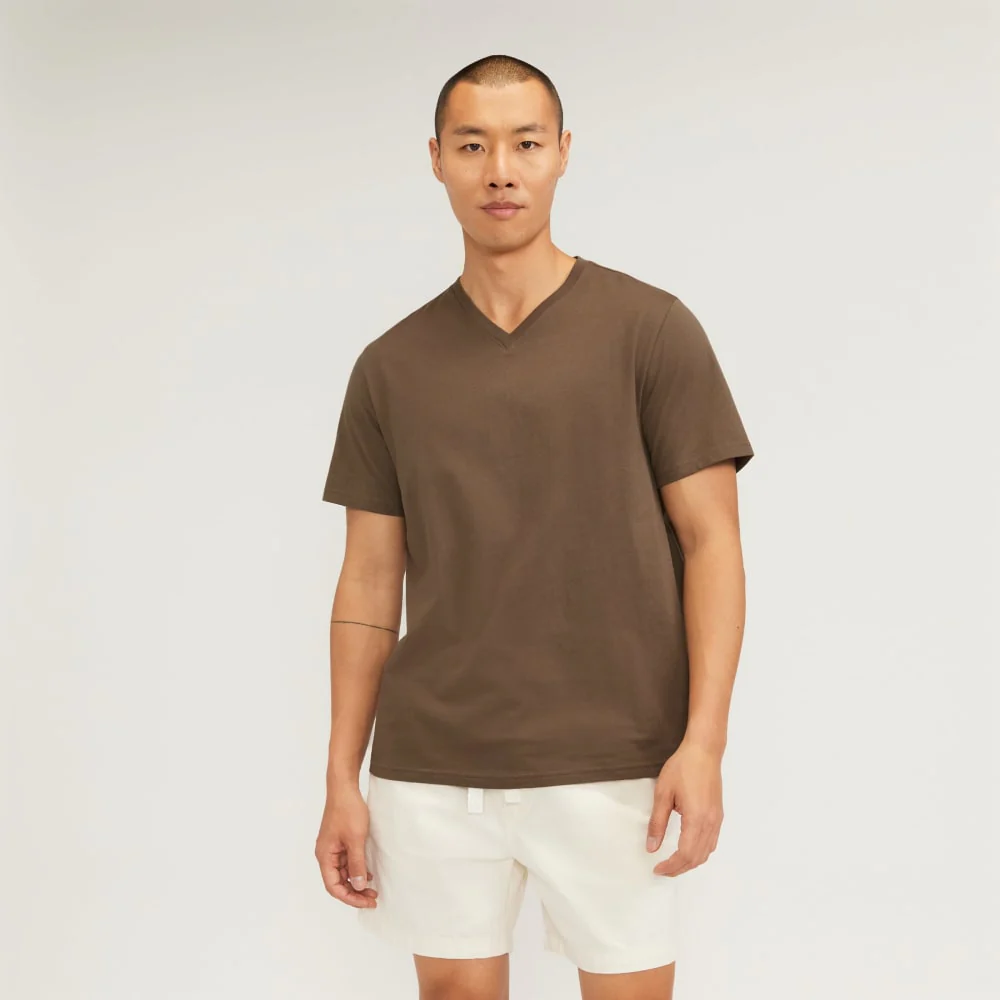 The Essential Organic V-Neck Tee | Cocoa