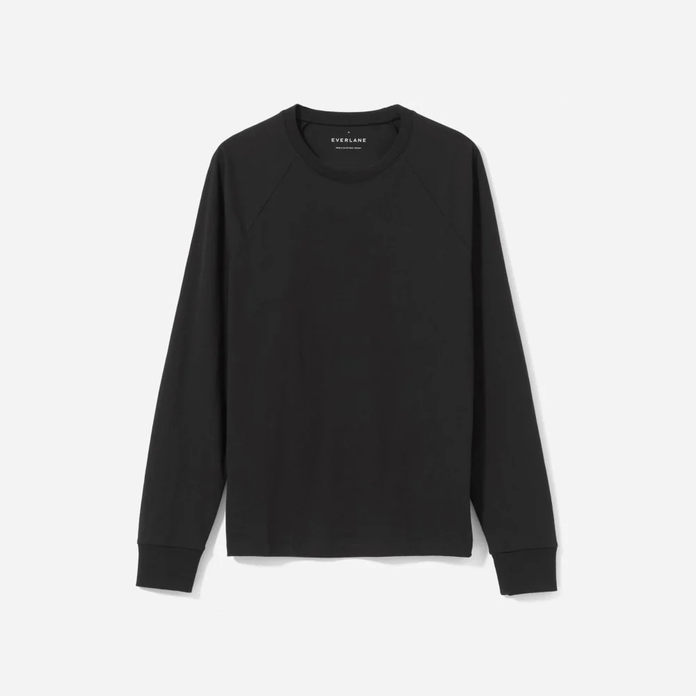 The Premium-Weight Long-Sleeve Crew | Uniform | Black