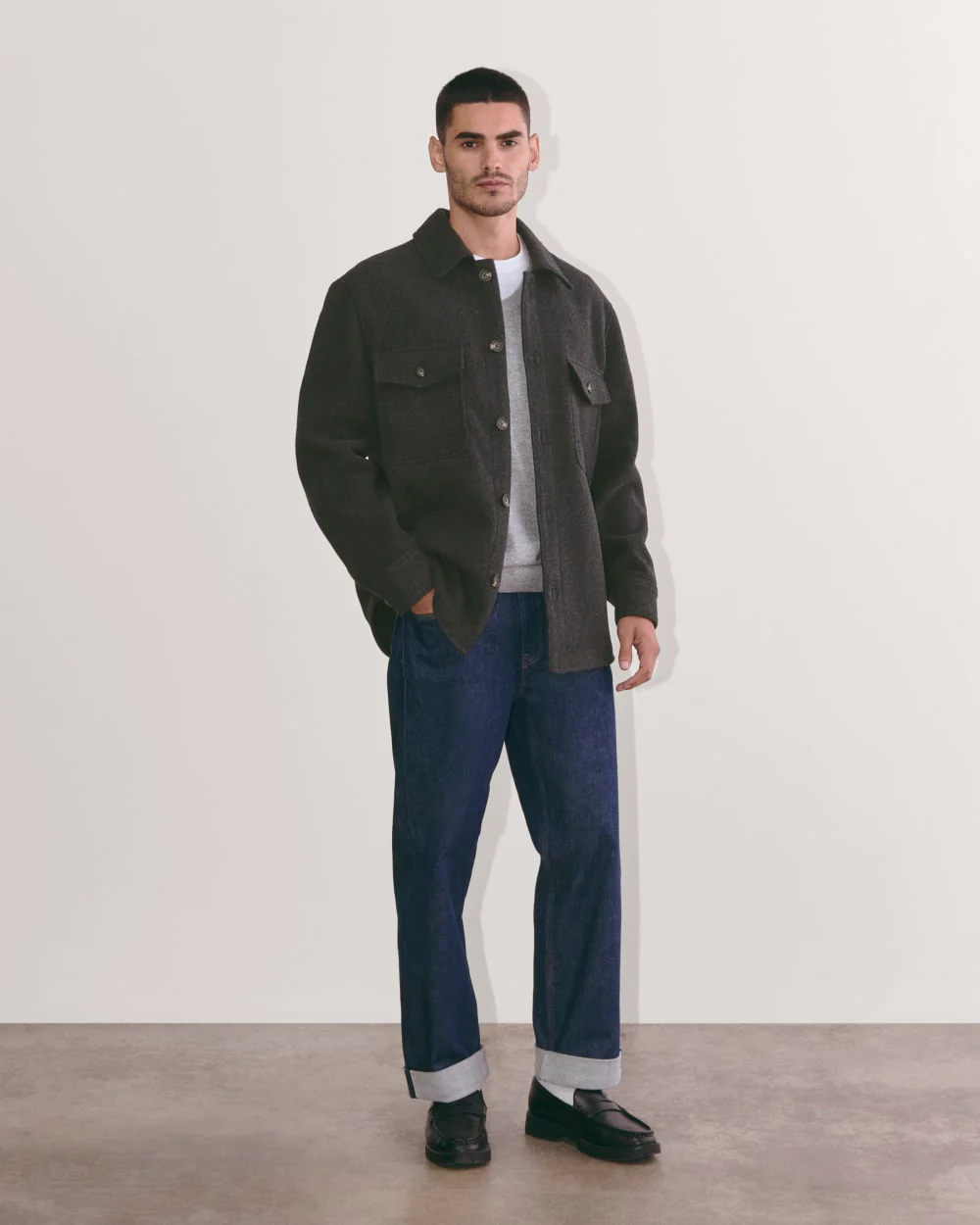 The Wool Overshirt | Heather Charcoal