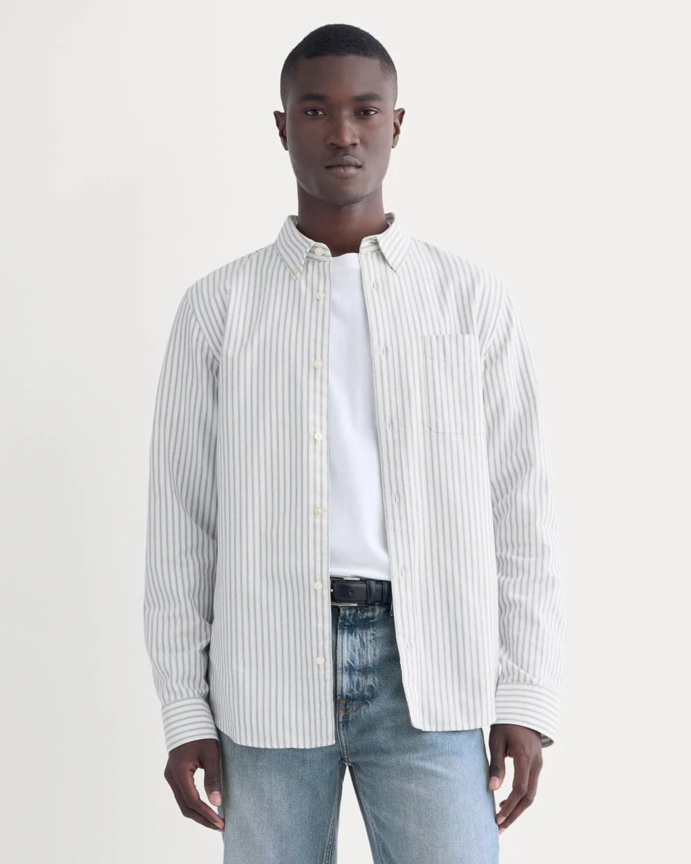 The Slim Oxford Shirt | Bone / Navy | Tall