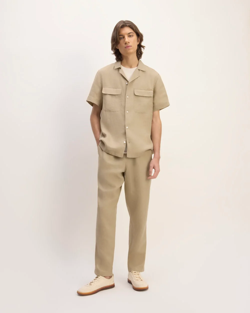 The Resort Shirt in Linen | Trench Coat Khaki