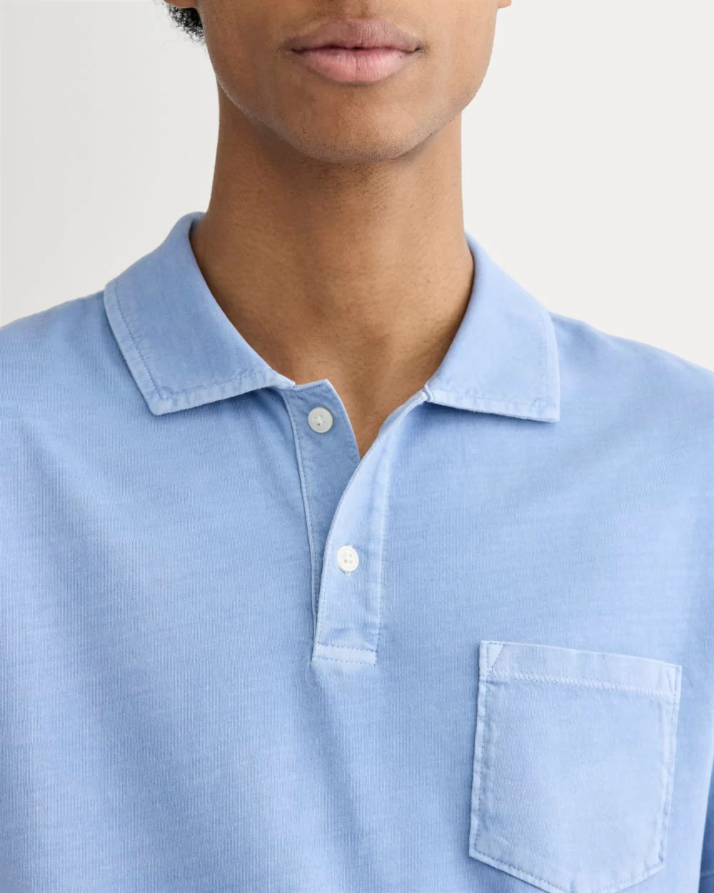 The Essential Organic Garment-Dyed Polo | Granada Sky Blue Garment Dye