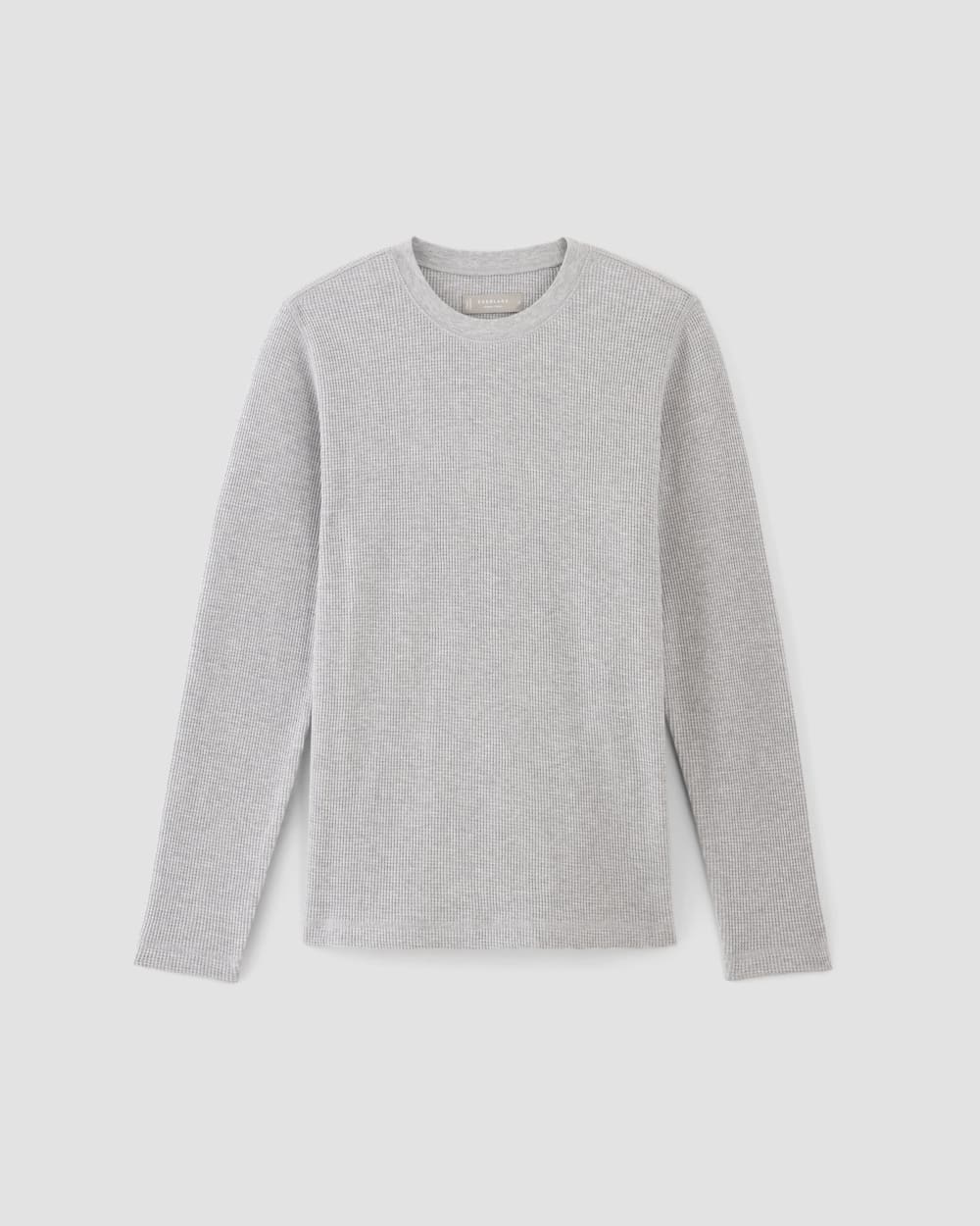 The Waffle Long-Sleeve Crew | Light Grey Donegal