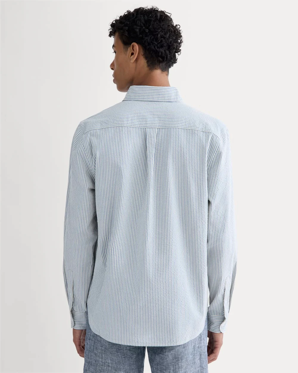 The Seersucker Long-Sleeve Shirt | Dutch Blue / Natural
