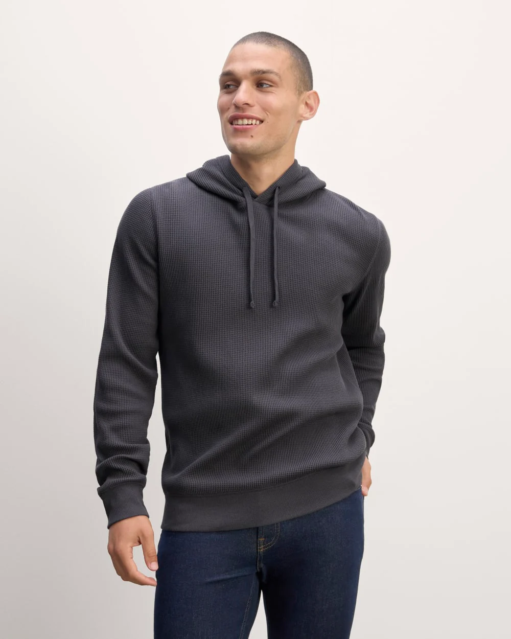 The Waffle-Knit Hoodie | Graphite