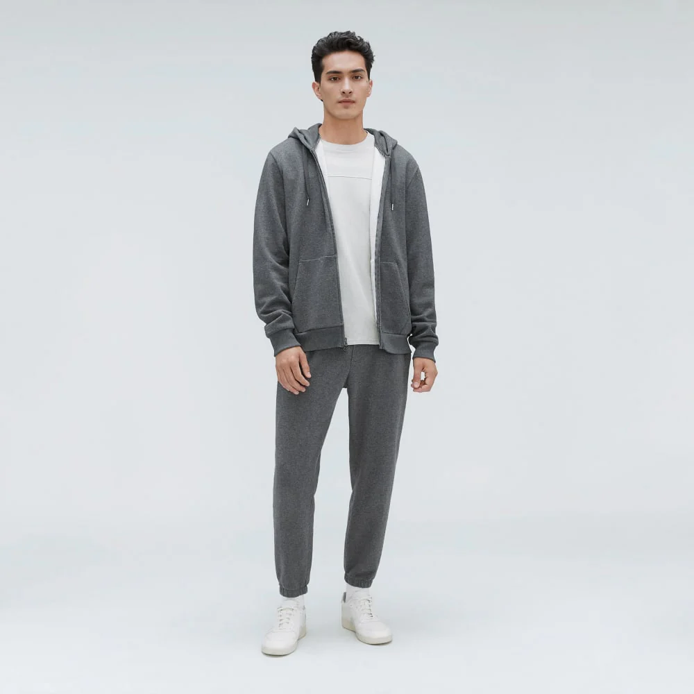 The Organic Track Full Zip | Dark Heather Grey