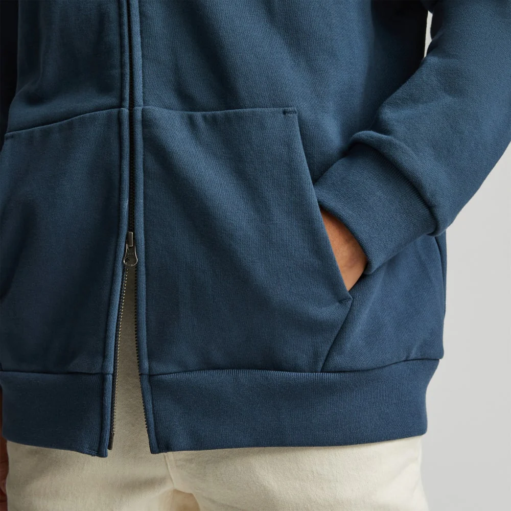 The Organic Track Full Zip | Kingfisher Blue