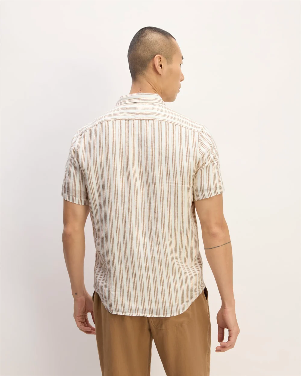 The Classic Short-Sleeve Shirt in Linen | Bone / Toasted Coconut