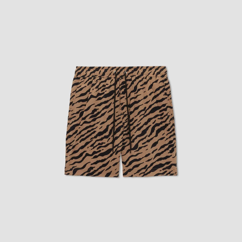 The ReNew Swim Short | Tiger Stripe Toasted Coconut